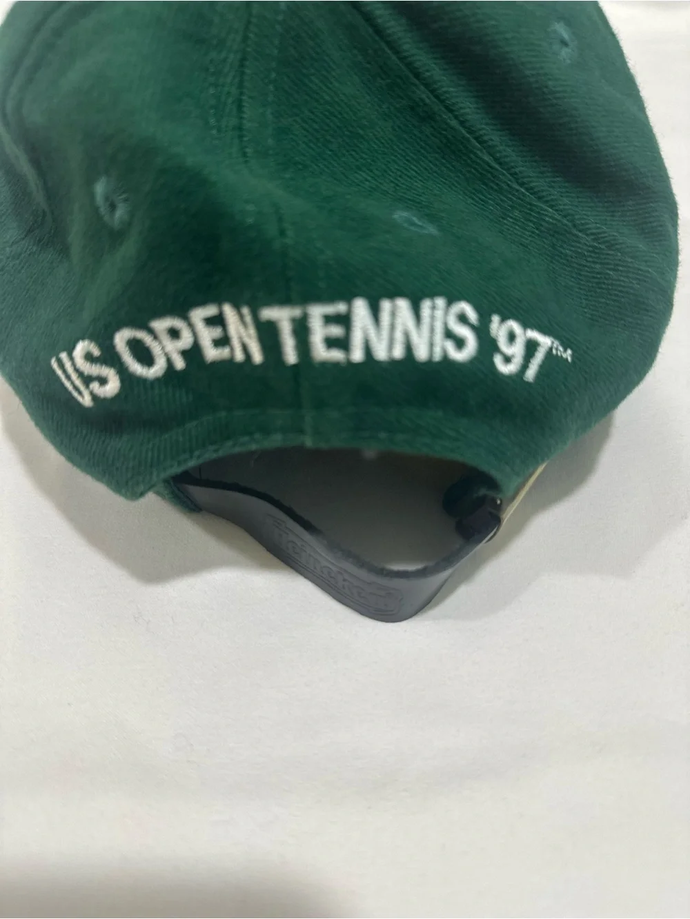 Vintage 1997 US Open Tennis Hat Green Embroidered Strapback 90s Cap